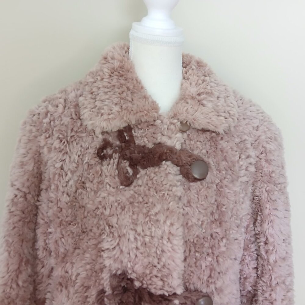 Vintage Paula Lishman Handmade Beaver Fur Coat Dusty Rose Size Large - Picture 3 of 10